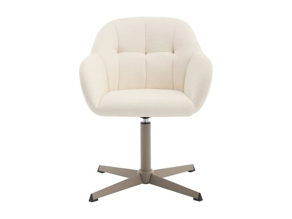 Vente-unique - Kontorsstol i texturerat tyg – Grädde och beige – LANCIEGA