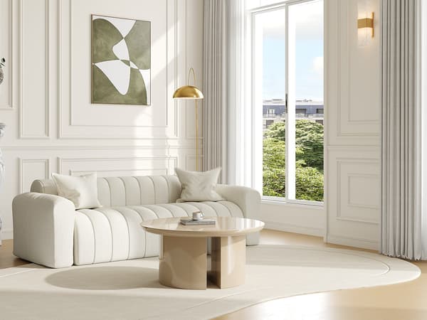 Vente-unique - Soffbord av MDF - Lackerad beige - DERLALI