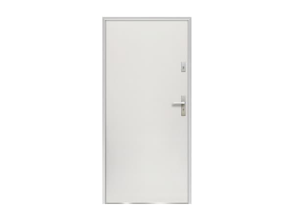 Vente-unique - Solid stålentrédörr H207 x B100 cm vit - vänsterhängd - AGUEDA