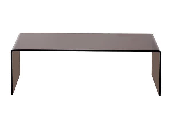 Vente-unique - Soffbord av böjd härdat glas - Brun - ALONZO