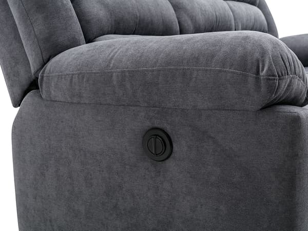 Vente-unique - 3-sits elektrisk reclinersoffa i grått tyg BUROLO