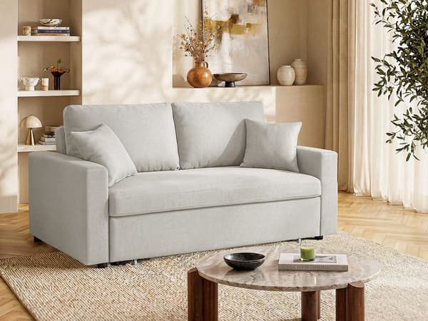 Vente-unique - INIZOR 3-sits bäddsoffa i beige tyg