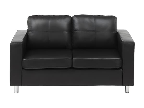 Vente-unique - 2-sits soffa i läderimitation ACKLEY - Svart