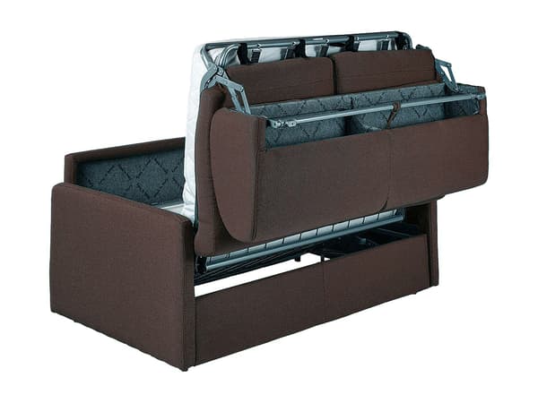 Vente-unique - 4-sits bäddsoffa express i brunt tyg – Sovbredd 160 cm – Madrass 18 cm CALIFE
