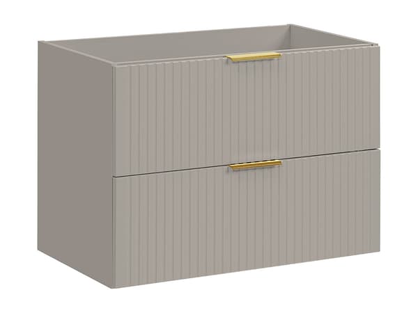 Vente-unique - Hängande strierad möbeltvättställ - Beige - L80 cm - ZEVARA