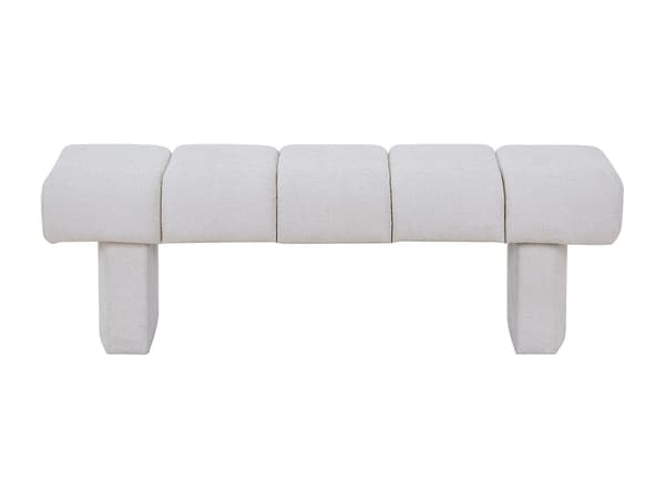Vente-unique - Bänk i texturerat tyg - Beige - NUBELO
