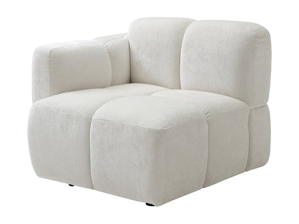 Vente-unique - Vänster hörnsoffa i texturerat offwhite tyg CARLIVI