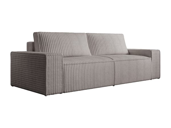 Vente-unique - 4-sits bäddsoffa i ljusgrå manchester AMELIA