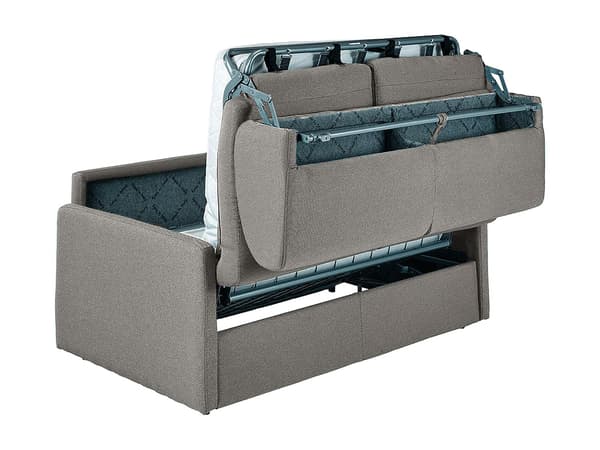 Vente-unique - 3-sits bäddsoffa express i ljusgrått tyg – Sovbredd 140 cm – Madrass 18 cm CALIFE