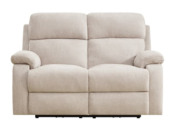 Vente-unique - 2-sits elektrisk massagefåtölj i beige chenilletyg KOCENI