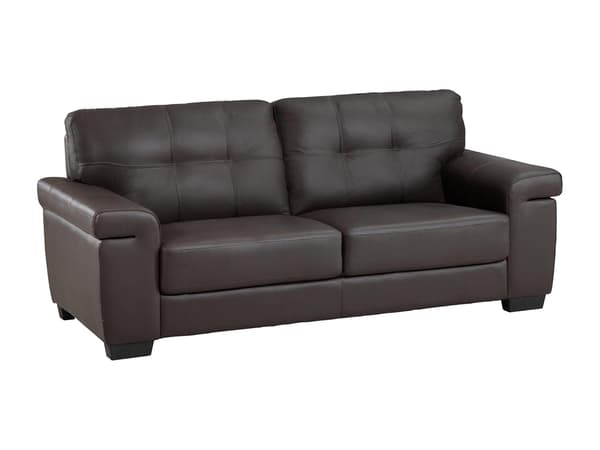 Vente-unique - 3-sitssoffa i brunt läder HAZEL