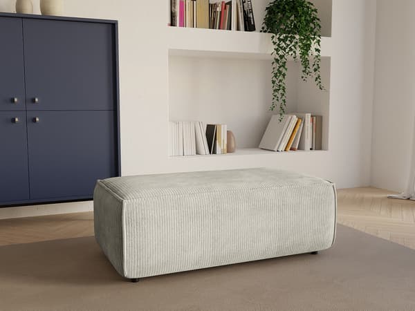 Vente-unique - Sittkudde i beige manchester AMELIA