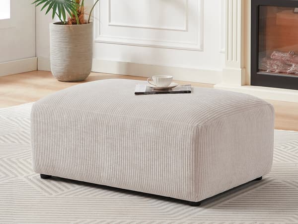 Vente-unique - Sittkudde i beige manchester TIRONO