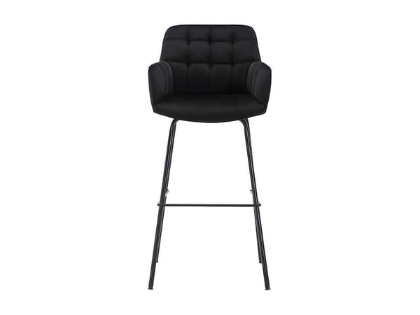 Vente-unique - Set med 2 barstolar svart sammet och metall PEGA