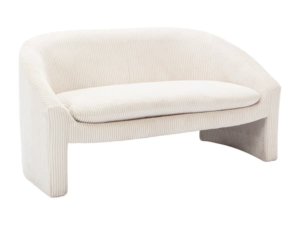 Vente-unique - Tvåsits soffa i gräddfärgad manchester OSSANA