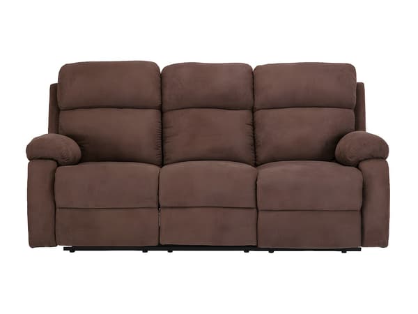 Vente-unique - 3-sitsig reclinersoffa i tyg TOLZANO - brun