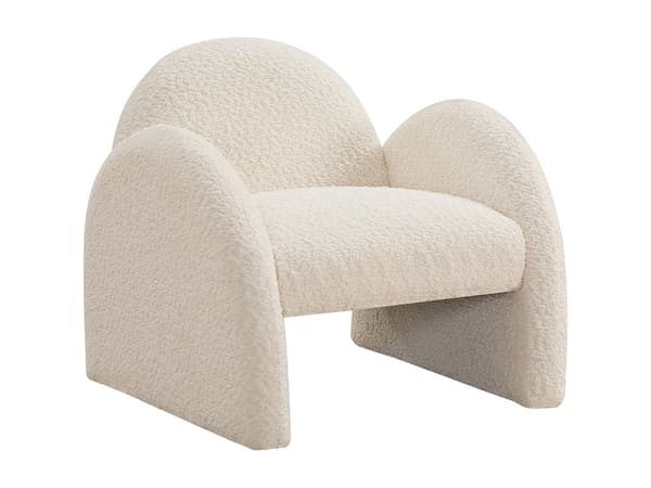 Vente-unique - Barnfåtölj i beige bouclé-tyg MOSALO