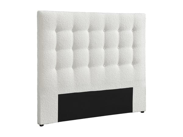 Vente-unique - Huvudgavel med vaddering - 140 cm - Bouclétyg - Vit - FRANCESCO