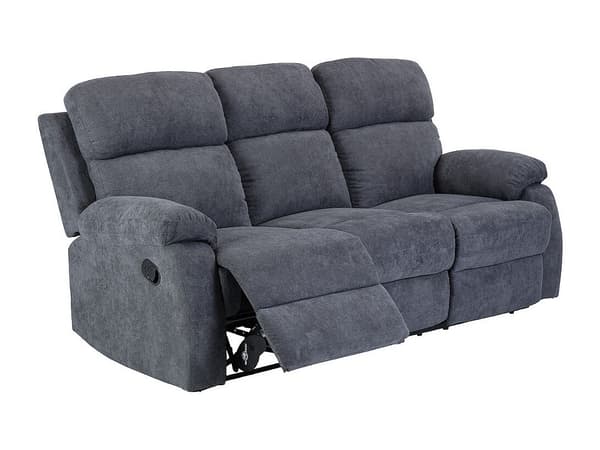 Vente-unique - 3-sitsig och 2-sitsig reclinersoffa mörkgrå tyg TOLZANO