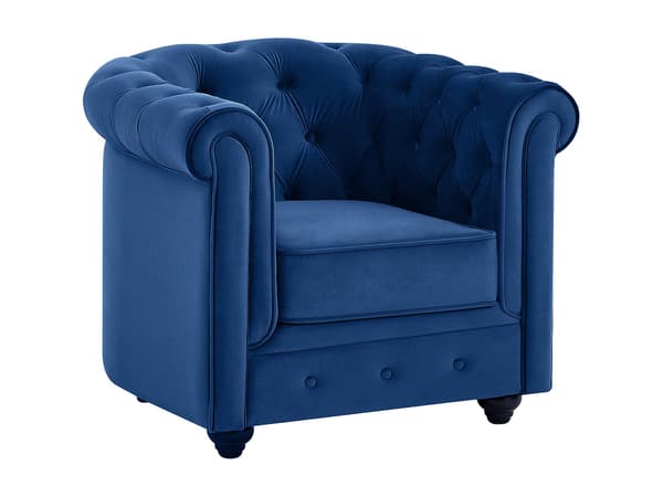 Vente-unique - Fåtölj CHESTERFIELD - Kungsblå sammet