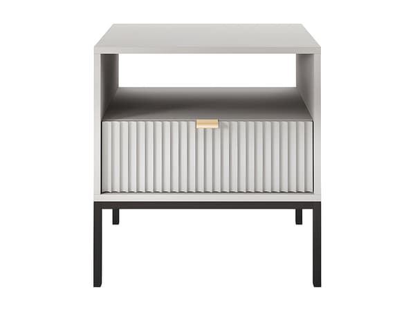 Vente-unique - Sängbord med 1 låda och 1 hylla - Grå - LIOUBA