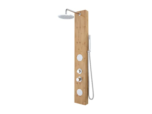 Vente-unique - Dusschpelare med hydromassage i bambu 20 × 140 cm SOLAL