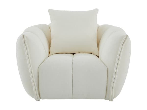 Vente-unique - Svängbar fåtölj i beige texturerat tyg GONOLON