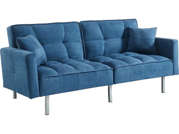 Vente-unique - MINEY 3-sits klick-klack bäddsoffa i tyg - Blå