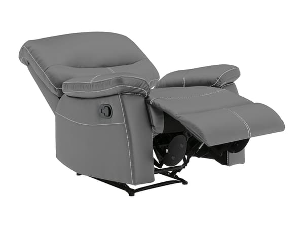 Vente-unique - Reclinerfåtölj i grå läderimitation CANBY