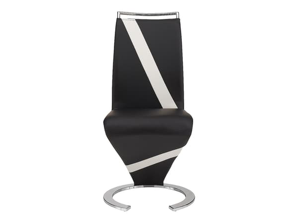 Vente-unique - Set med 4 TWIZY-stolar - Svart/vit läderimitation