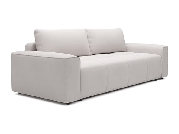 Vente-unique - 4-sits bäddsoffa i texturerat beige tyg MINTURNO