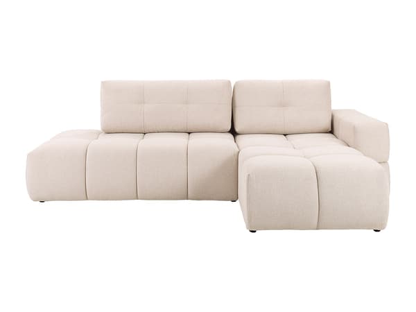 Vente-unique - Högervänd bäddsoffa i texturerat beige tyg TRIMALDI