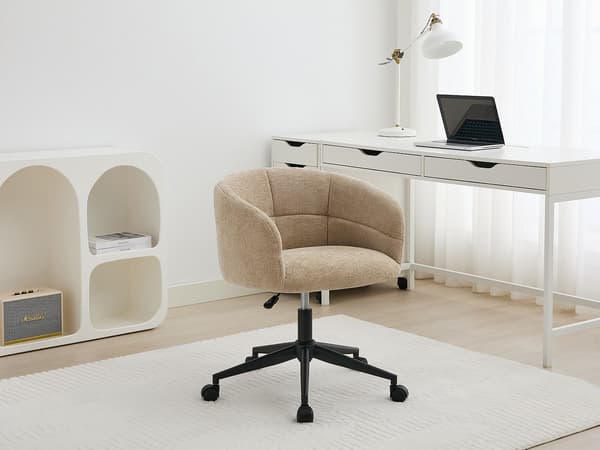 Vente-unique - Kontorsstol - Texturerat tyg - Beige - NOMITIO