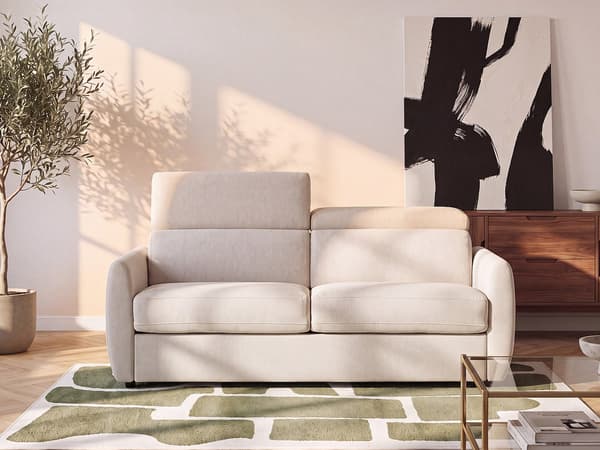 Vente-unique - 3-sits bäddsoffa express i beige tyg SOVALI