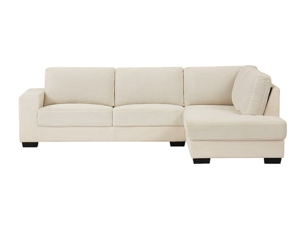 Vente-unique - Högervänd hörnsoffa i beige manchester MESETA