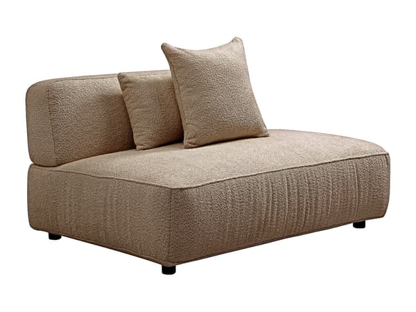 Vente-unique - Högervänd schäslong i taupe bouclé-tyg LELACO