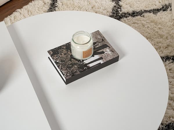 Vente-unique - Set med 2 soffbord - Vit - ALOEVA
