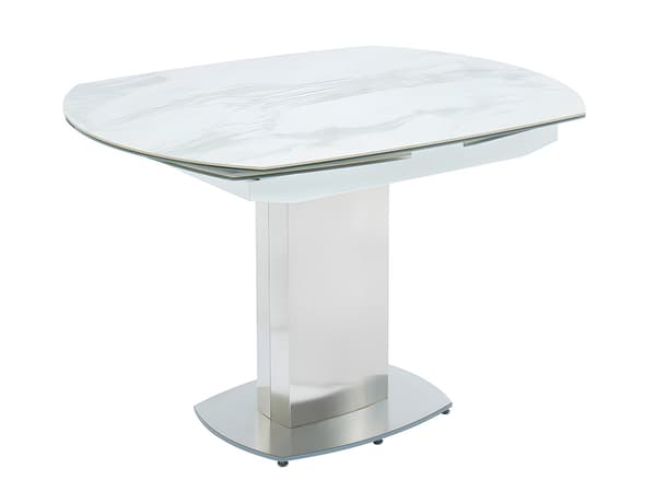 Vente-unique - TALICIA bordsset + 4 PEGA stolar - Vit och blå