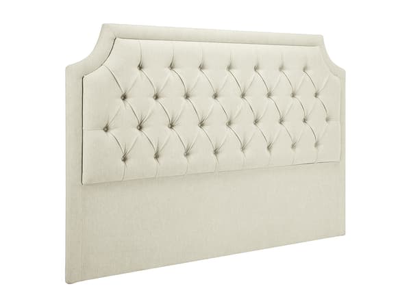 Vente-unique - Vadderad sänggavel 170 cm - Tyg - Beige - JOHENE