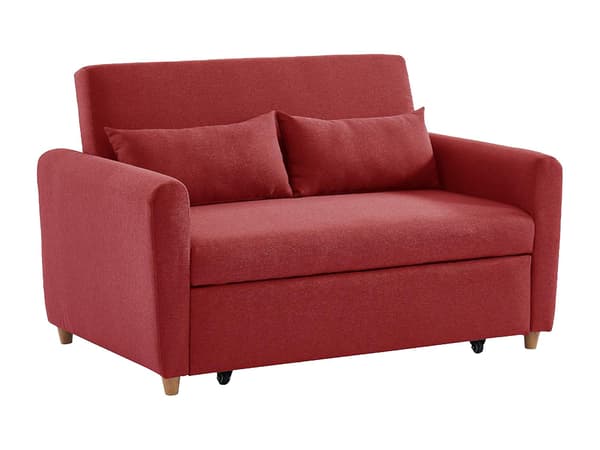 Vente-unique - AYLA 2-sits bäddsoffa i rött tyg