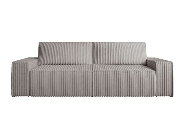 Vente-unique - 4-sits bäddsoffa i ljusgrå manchester AMELIA