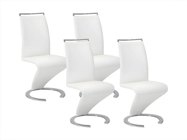 Vente-unique - Set med 4 TWIZY-stolar - Vit läderimitation