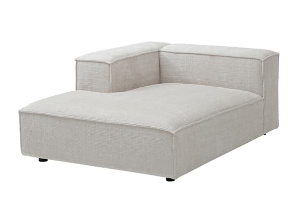 Vente-unique - Schäslong med vänster armstöd i beige chenilletyg RUZOLO