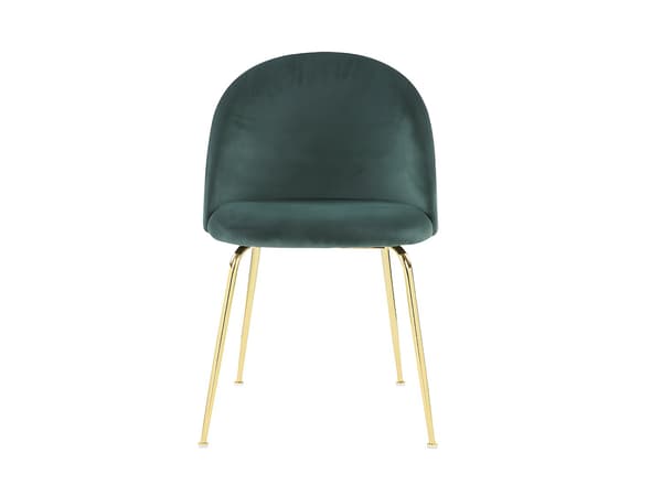 Vente-unique - Set med 6 stolar - Sammet och guldfärgat rostfritt stål - Grön - MELBOURNE