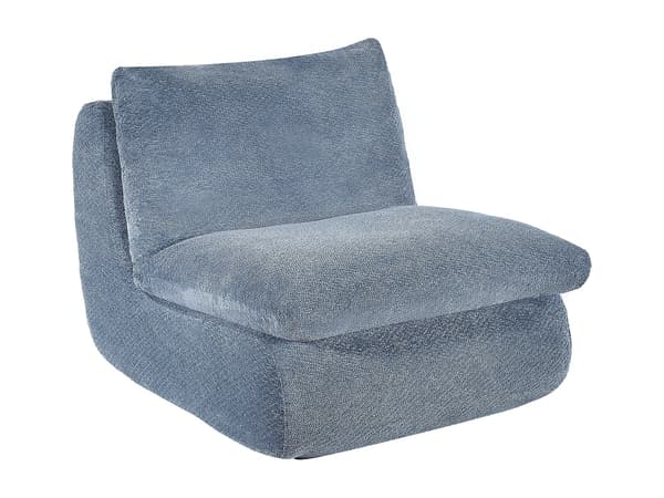 Vente-unique - LOLEVA fåtölj i blå texturerad textil