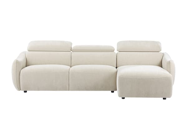 Vente-unique - TAZIZA Hörnsoffa Höger i Beige Chenilletyg