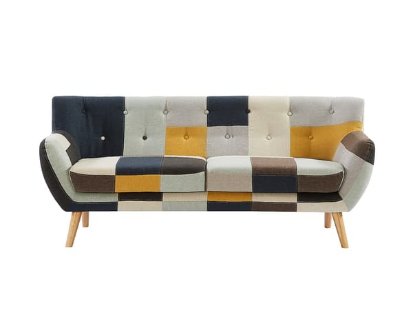 Vente-unique - SERTI II 3-sitssoffa i patchworktyg