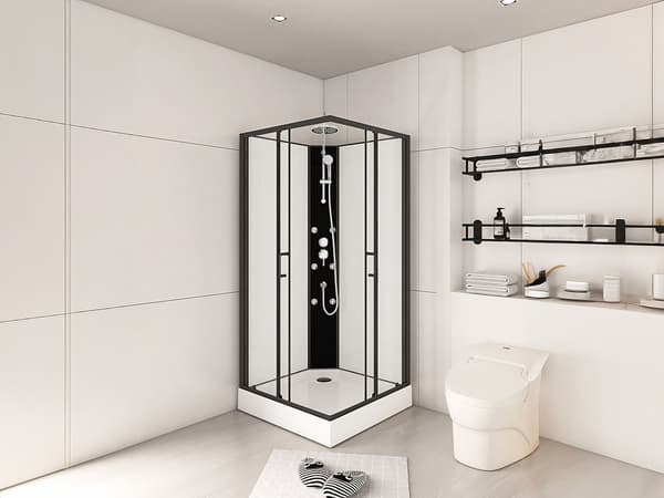 Vente-unique - Hörnduschkabin med hydromassage 80 × 80 × 225 cm KIVORA