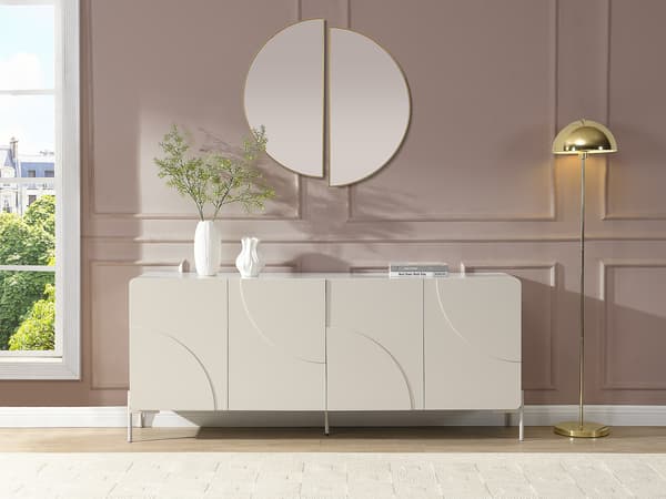 Vente-unique - Sideboard med 4 dörrar i MDF - Beige - ZELINARO