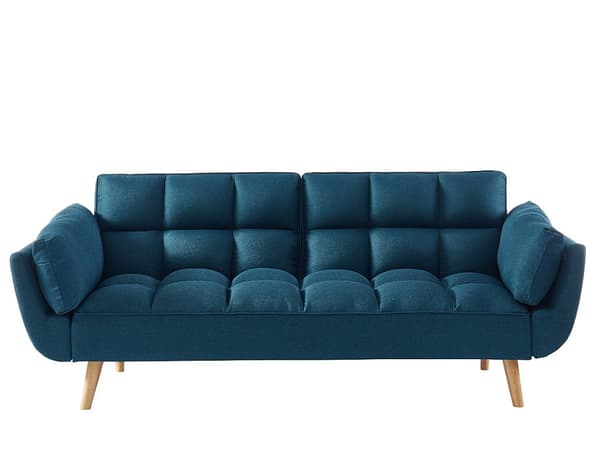Vente-unique - LOELINE 3-sits bäddsoffa med klick-klack-mekanism i blått tyg